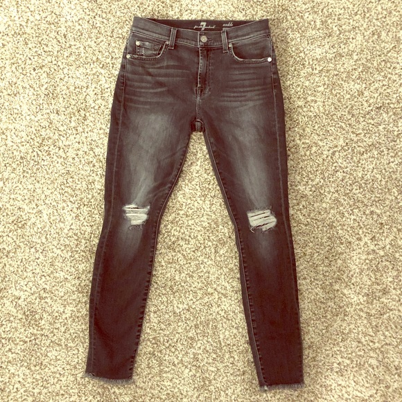 7 For All Mankind Denim - 7 for All Mankind dark grey gwenevere ankle.
